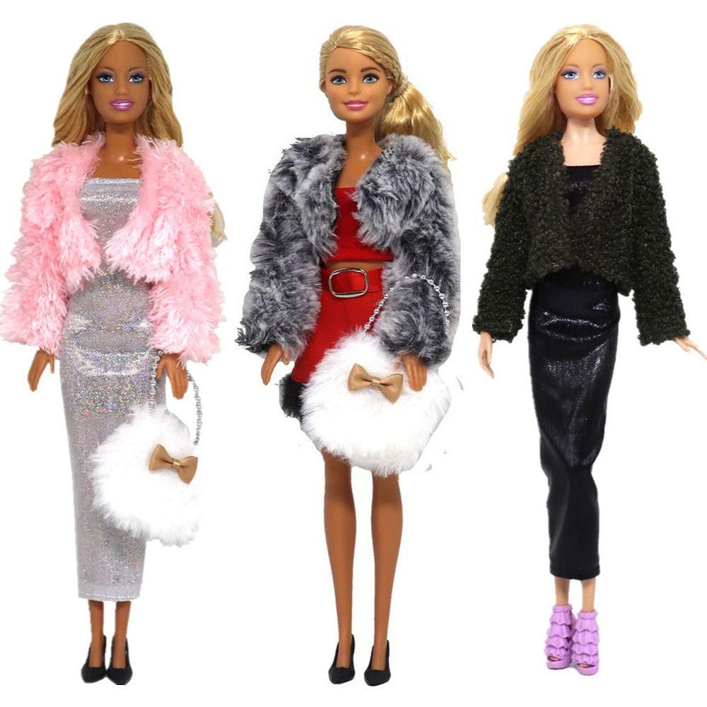 

1 Set Fashion Casual Winter Wear Fur Jacket Clothes Accessories Sweaters Dresses For 29~32 cm Doll 10