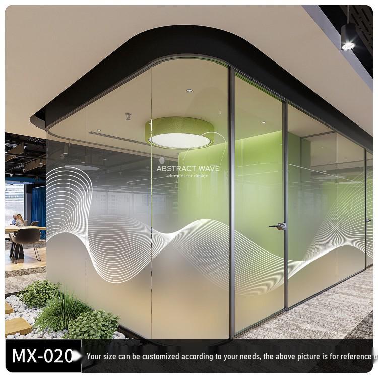 Gradient Frosted Glass Film: Semi-Transparent Office Partition Sticker.