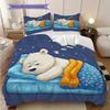 Polar Bear Pattern Bedding Quilt Set Quilt Cover Pillowcase Home Decoration Birthday Gift (1 * duvet cover + 2 * pillowcase, without core)