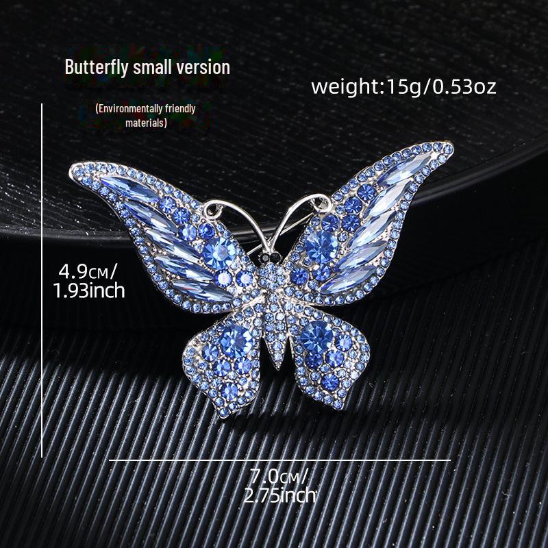 Ekologická luxusní vintage brož s krystalovým diamantovým motýlem pro ženy - Módní hmyzí doplněk