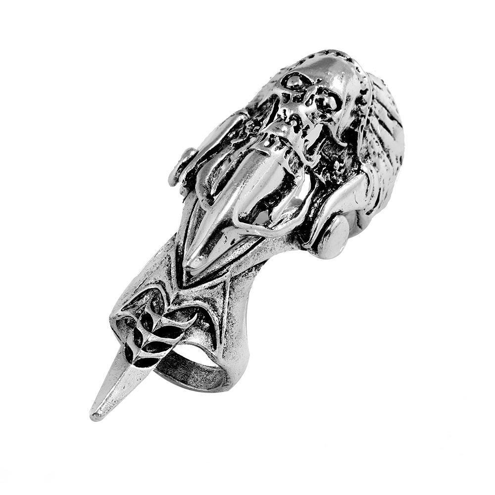 Alloy Retro Punk Style Long Ring Personalized Rock Skull Dragon Joint Ring
