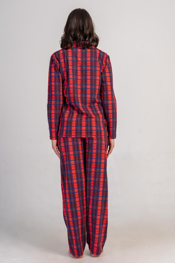 Women's Cotton Pajamas Long Pants Collar M Vienetta Button-up