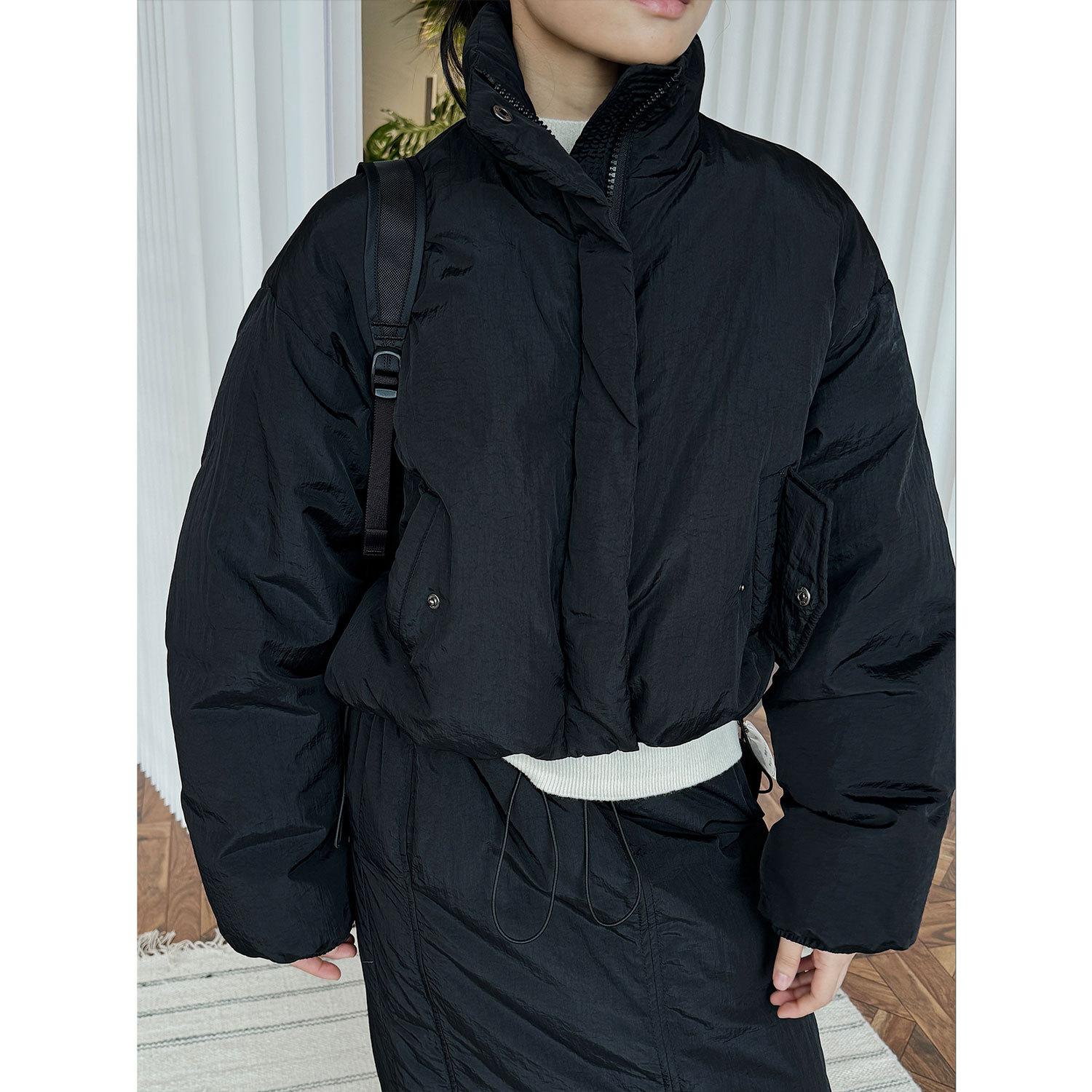 

Johnature корейский воротник-стойка пуховик зимнее утолщенное теплое модное повседневное короткое свободное простое женское пальто M чёрный