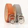 Double Ring Buckle Belts Simple Solid Color PU Leather Waistband Classic Jeans Pants Belt Dress Coat Girdle For Women