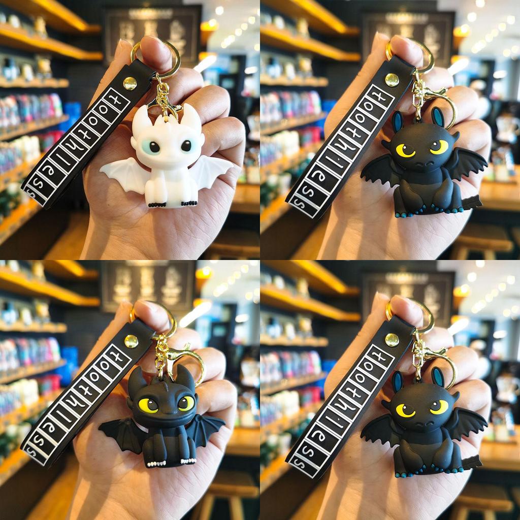 Toothless Dragon Keychain Silicone Pendant With Smile Design For Couples Gift And Accessories