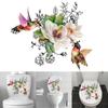 Waterproof PVC Toilet Sticker Bird Flower Toilet Lid Decal Toilet Seat Lid Sticker Strong Adhesive Bathroom Wall Stickers