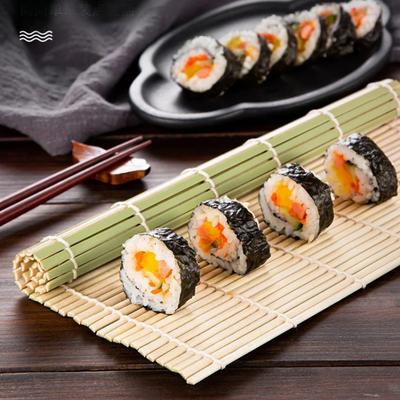 Sushi Roll Bamboo Green White Skin Sushi Mat Curtain Handmade Bamboo Curtain Non-stick Tools Japanese Kitchen Utensils