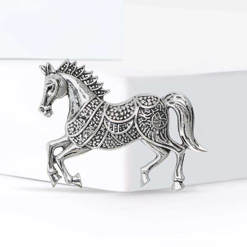 

Ретро Потужні Брошки з Конем, що Біжить, Для Жінок Чоловіків Металеві Прості Тваринні Вечірка Повсякденні Шпильки-Брошки Подарунки срібний