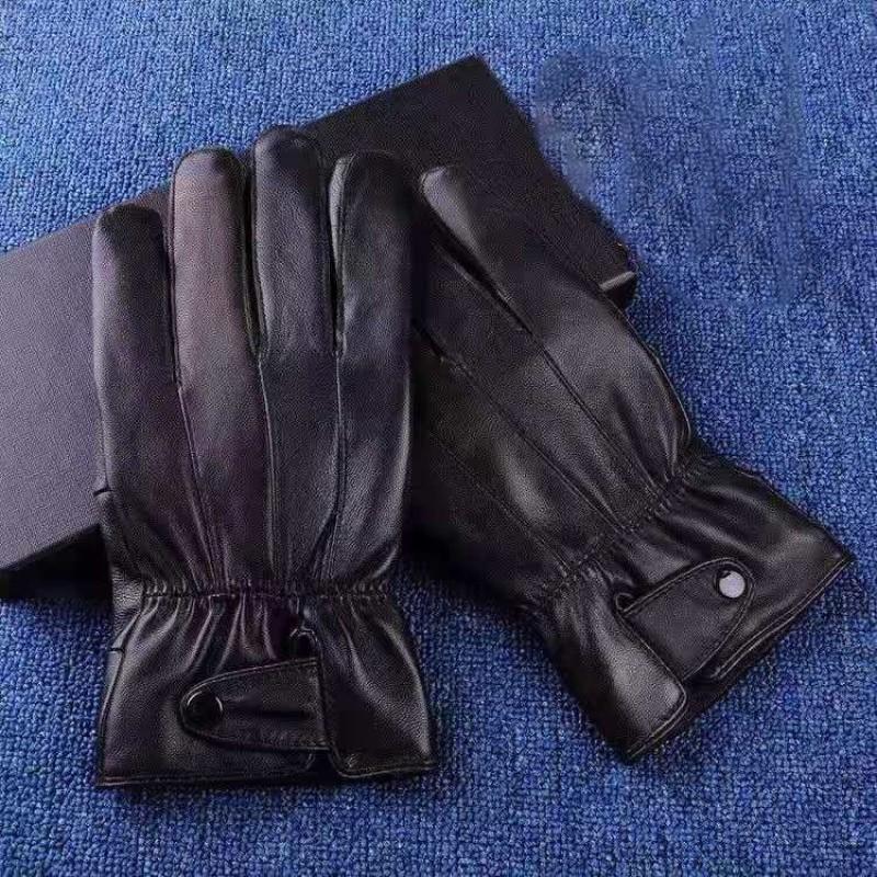 Mens Womens Warm Sheepskin Leather Gloves Winter Cycling Outdoor Riding