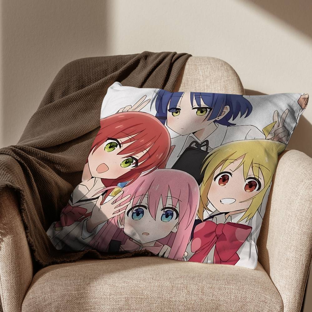 

cartoon Art Bocchi the Rock Pillow Case Pillow Case Living Room Sofa Cushion Cover Suitable For Home Bedroom Room Decoration 30x30cm