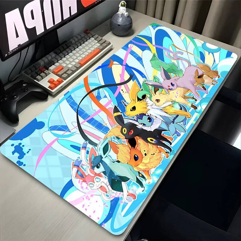 All Eevee Evolutions Anime Extended Gaming Mouse Pad Waterproof Non-slip