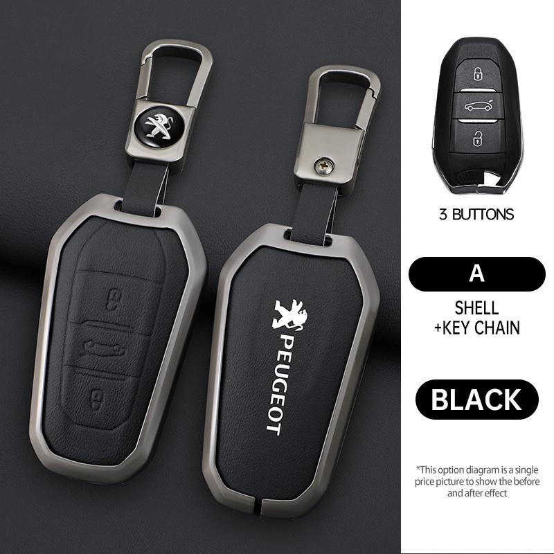 

2026 Горячая Автомобильная Наклейка Сплав Цинка Кожа Чехол для Автомобильного Ключа Оболочка Держатель Для Peugeot 208 308 408 508 2008 3008 4008 5008 Защит For Peugeot Logo