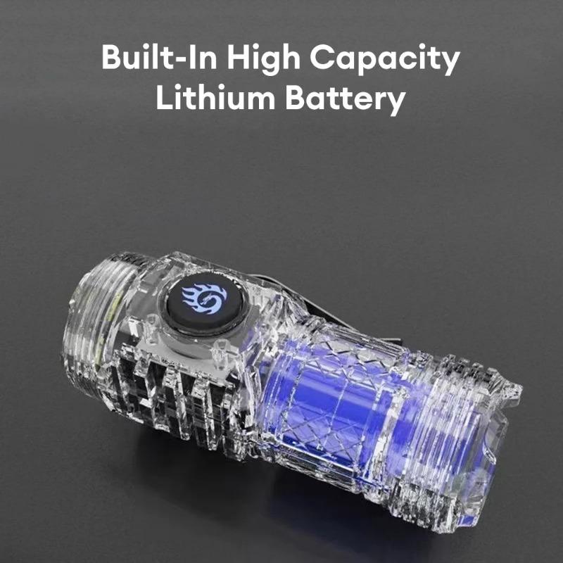 Three-Eyed Monster Mini Flashlight Super Bright Pocket Flashlight Torches 5 Modes Rechargeable & Waterproof Handheld Flashlight