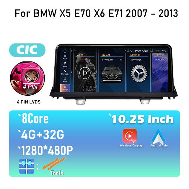 Android 14 For BMW X5 E70 X6 E71 2007 - 2013 Original CCC or CIC System Car Radio Stereo Video Player GPS Navigation Multimedia