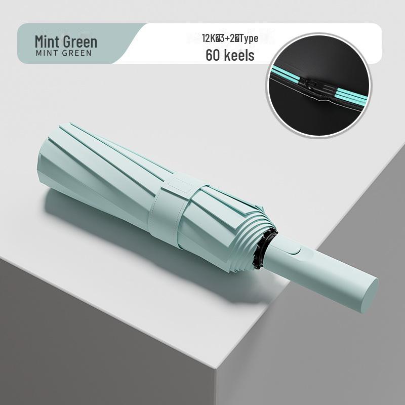 60-Bone Automatic Umbrella: Dual-Use, Large, Wind-Resistant, Sunshade with UV Protection for Men and Women