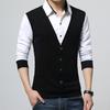 Maglia a maniche lunghe Patchwork Colorata da uomo Finto due pezzi Slim con colletto rovesciato Pullover per l'uso quotidiano