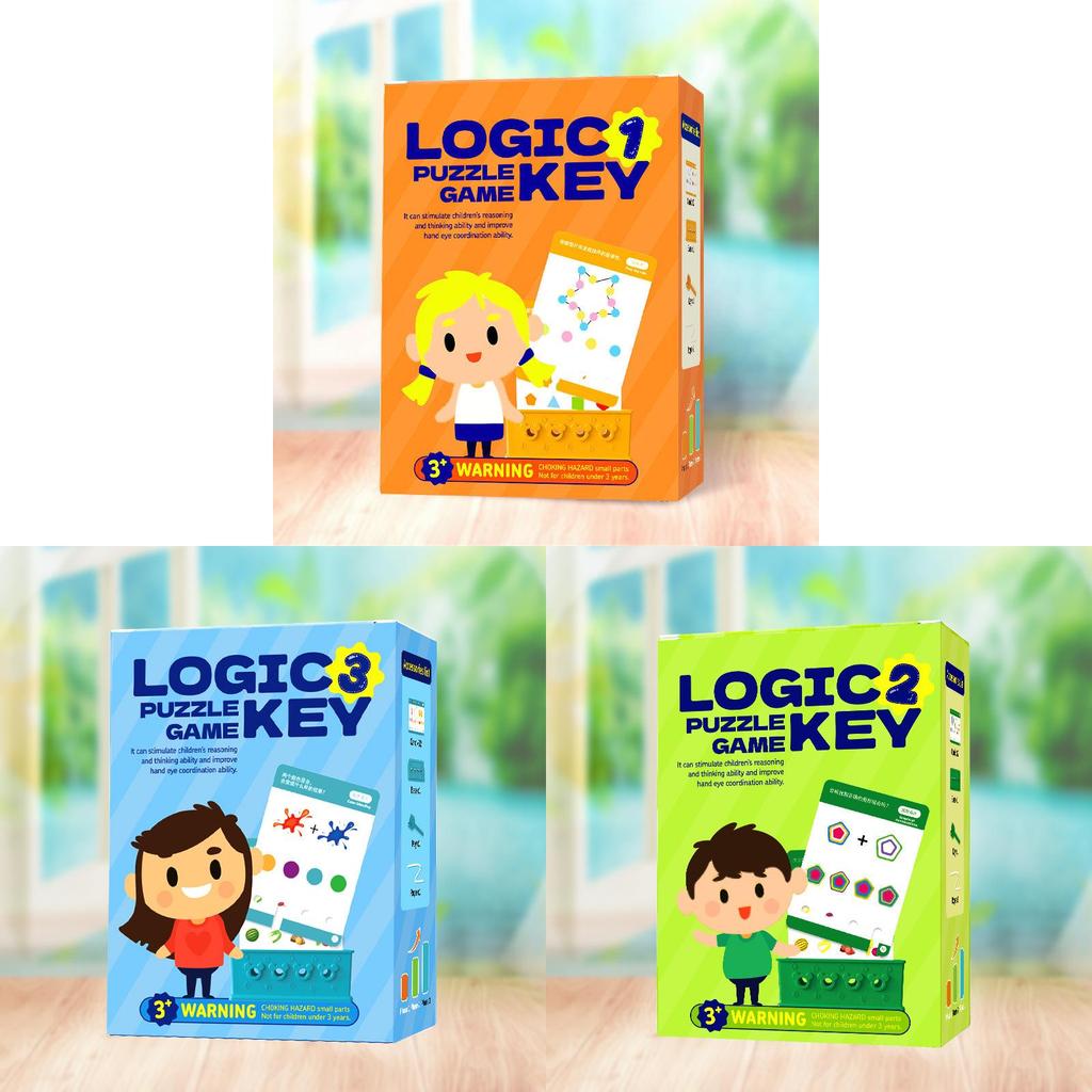 Gioco di Puzzle Logico a Chiave per Bambini con Materiale Cartaceo Educativo e Difficoltà Progressiva