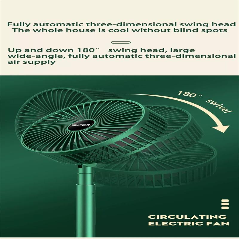 Handheld Mini Fan Usb Charging 3-speed Adjustable Telescopic Folding 2000mah Large Capacity Battery