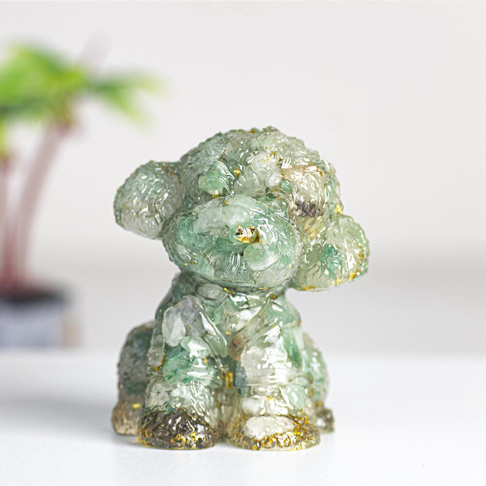 Figurine Chien Teddy Art Résine Décoration Cristal Pour Cadeau Et Décoration Intérieure