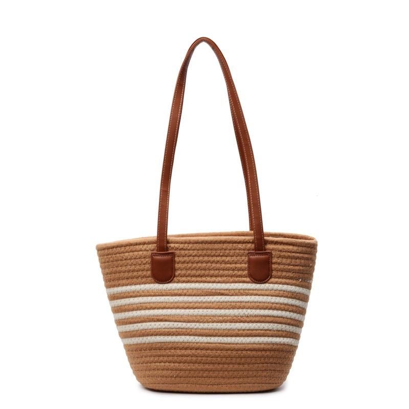 Commuter large-capacity rope woven bag women's new summer versatile shoulder bag beach vacation tote bag