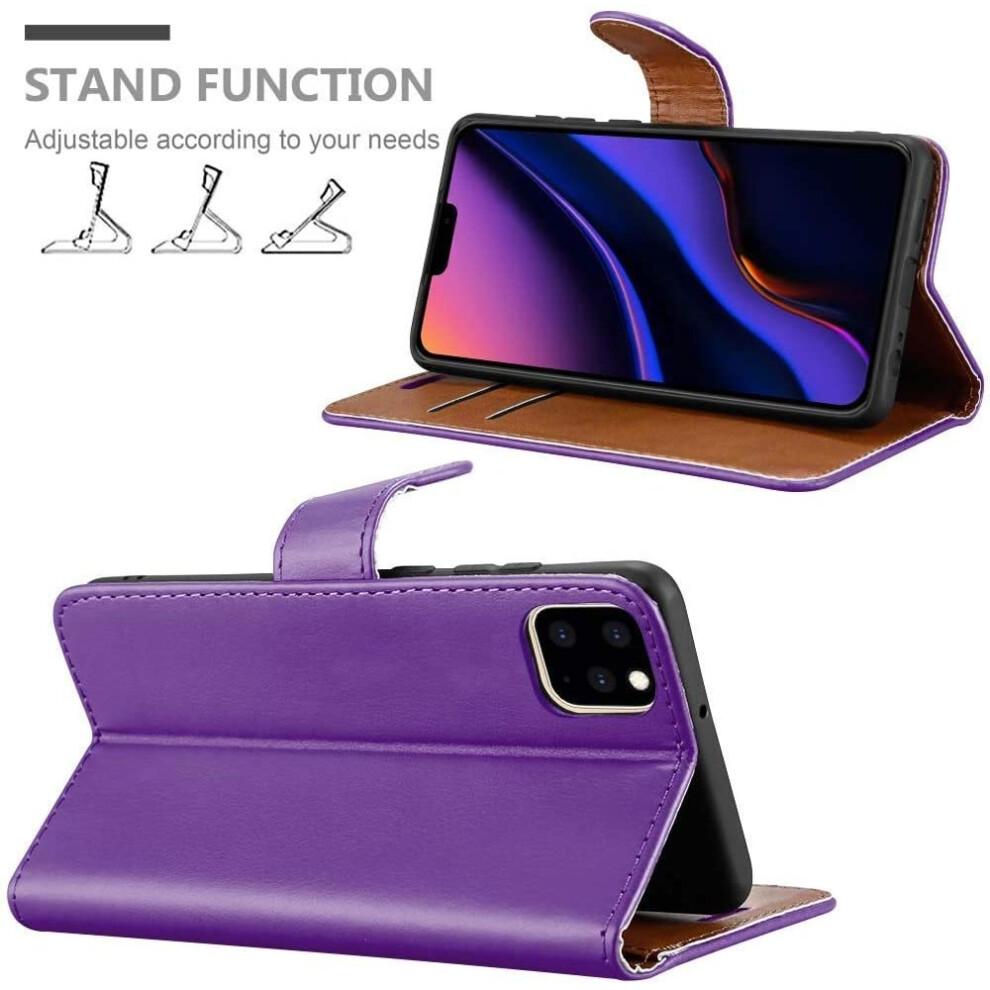 (Purple) For iPhone 11 Phone Wallet Book Leather Case