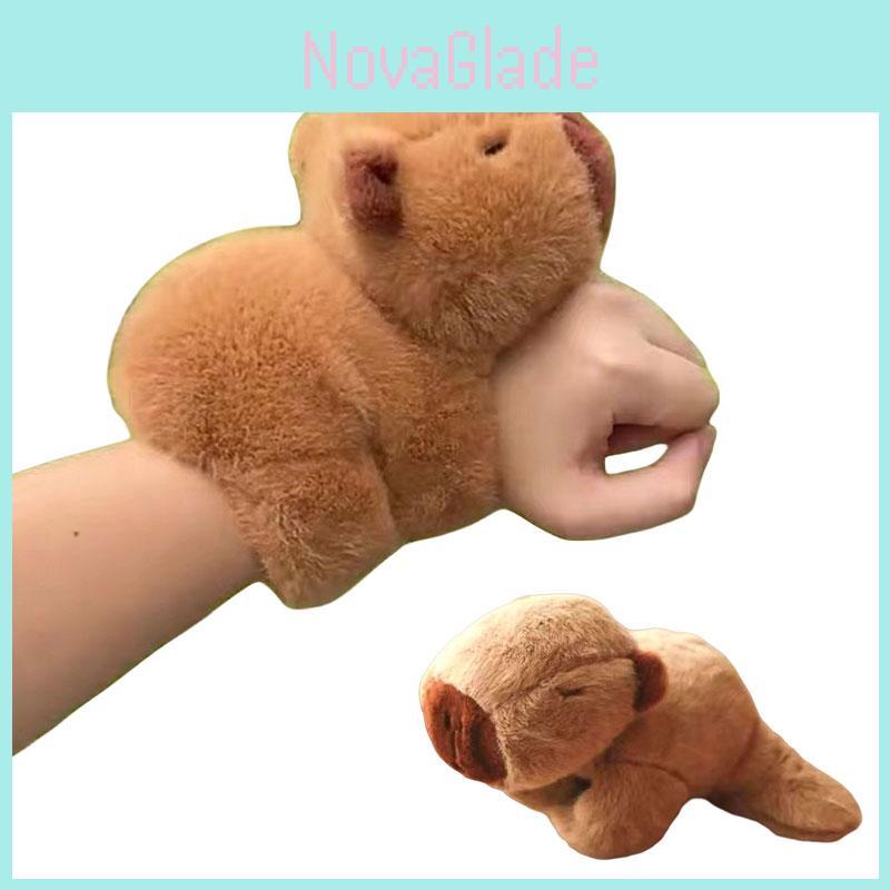 New Trendy Plush Capybara Poppa Ring Water Rat Poppa Bracelet Popular Animal Plush Toy Poppa Ring Birthday