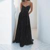 Frühlings-Damenbekleidung Elegant Lässig Gepunktet Bedruckt Dünnes Schulterträger-Partykleid