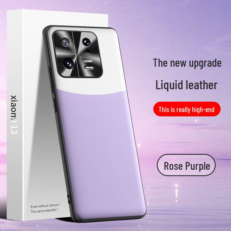 Capa de couro líquido para celular Xiaomi 13: Capa protetora antiqueda e antiincrustante disponível em uma única peça