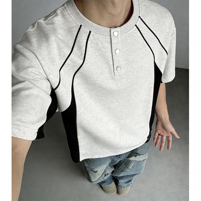 

Summer Solid Color Men s Short Sleeved T-shirt Thin Business Men s Casual Sports T-shirt XL сірий колір