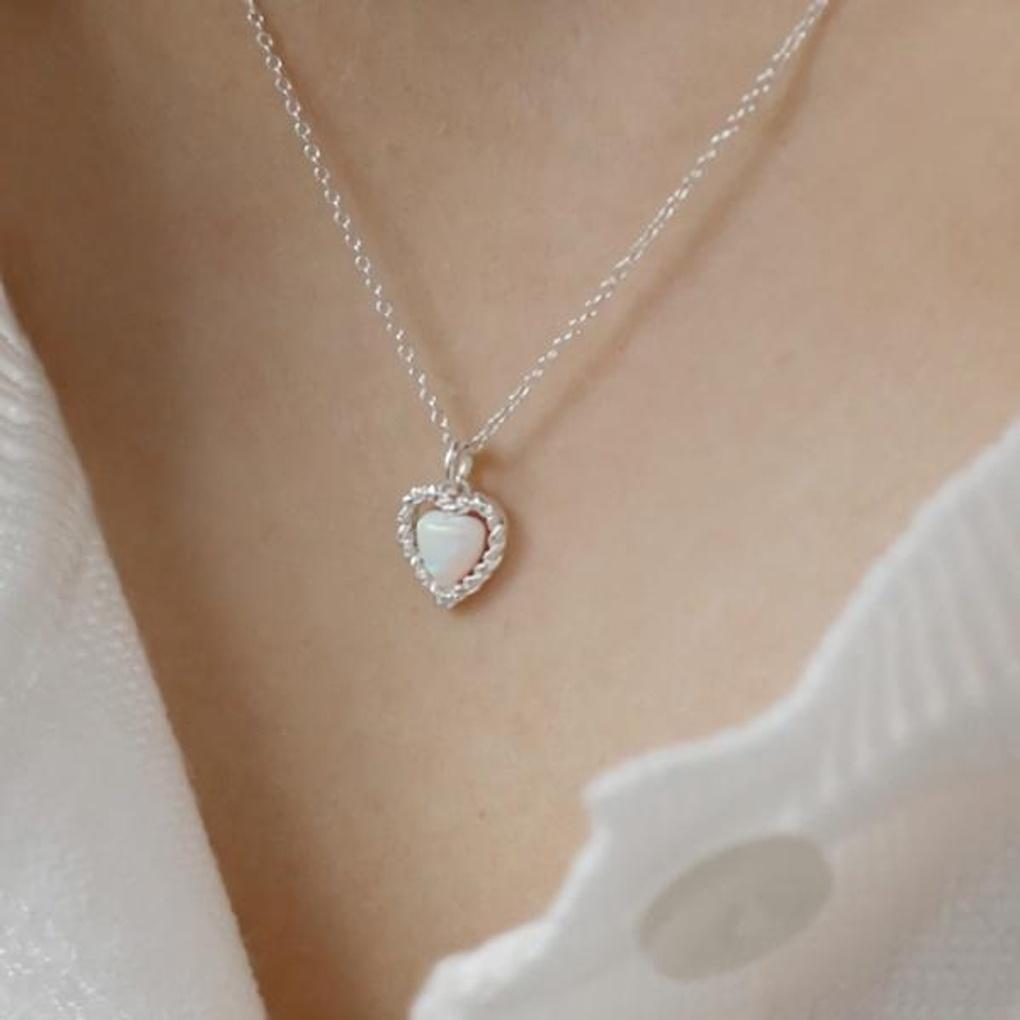 Women's Accessories Daily Heart Opal Necklace