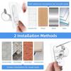 Adhesive Curtain Rod Bracket with Spring Clip Hook, for Bathroom Dorm Kitchen
