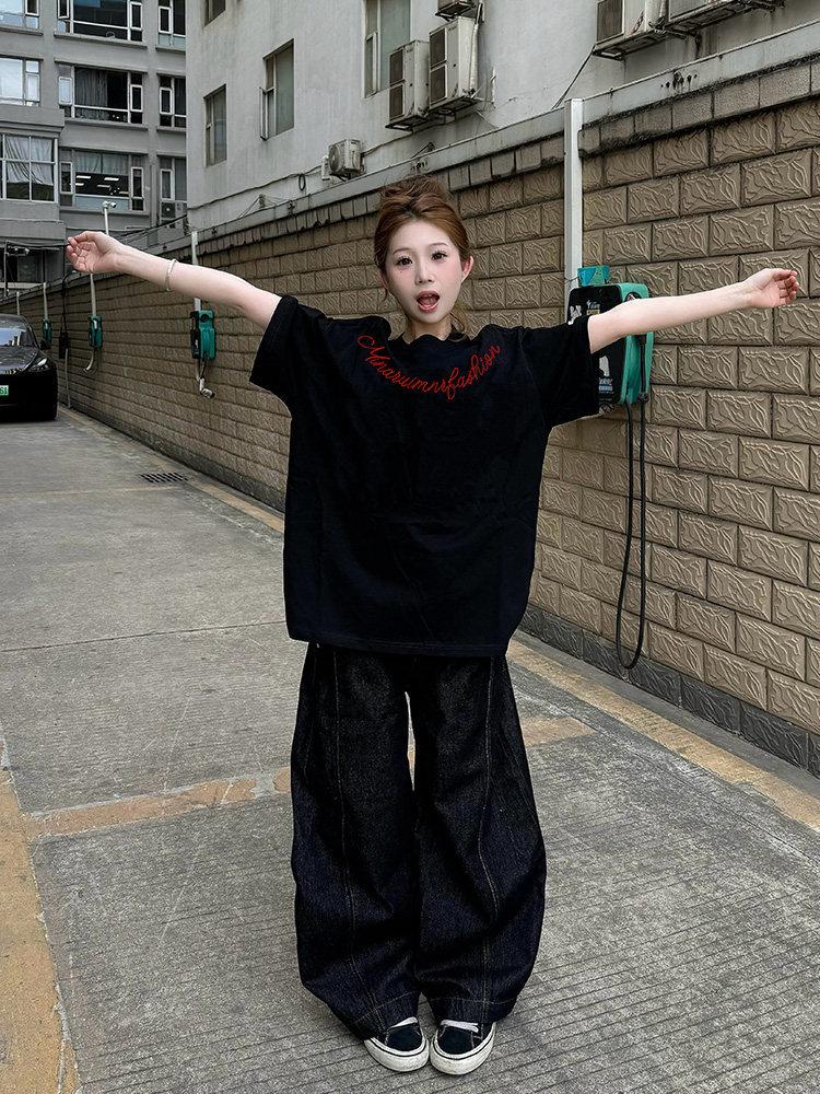 Plus Size Korean Style Loose Streetwear T-shirt for Women