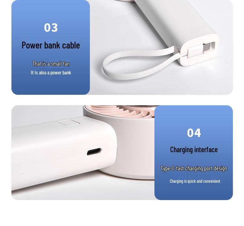 Compact Mini Fan: Portable, Long Battery Life, Semiconductor Cooling, Fast Cooling, Three-Speed Powerful Wind.