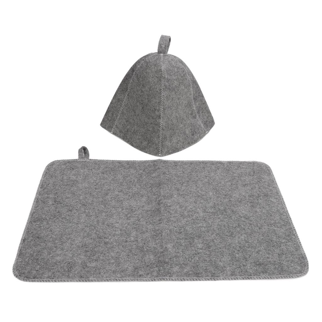 Set di Feltro per Sauna Assorbente Cappello in Feltro da Bagno Cuscinetto per Sauna Portatile Copricapelli da Bagno per Uomo Donna