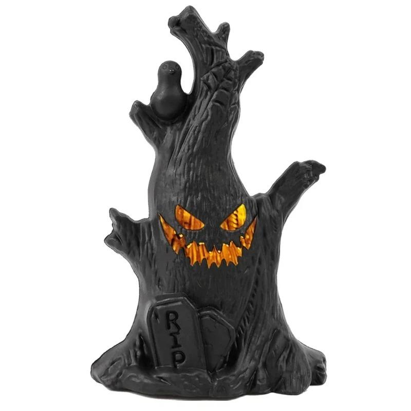 Halloween Horror Atmosphere Ghost Faces Tree Stumps LED Night Light Ghost Lights Haunted Rooms Escape Home Decoration