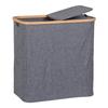Dark Grey Bamboo Laundry Basket 54 X 33 X 54 Cm