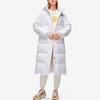 Fila Fusion Baseball Series Letter Patch Fashion Long Hooded Warm Down Coat Women outerwear White T11W242916FWT
