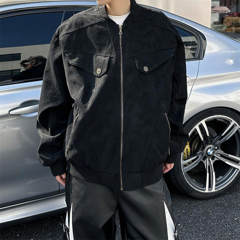 Men's new cargo jacket men's spring and autumn new American retro baseball uniform old jacket top