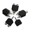 2pcs Consumer Electronics TV Black 3.5mm To 2 RCA Female Male Y Splitter Converter Audio Adapter
