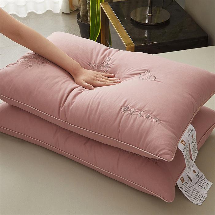 Luxury Silk & Cotton Neck Support Pillow Pair for Home Use