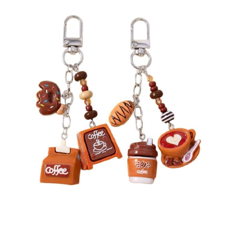 Unique Bread And Coffee Simulation Keychain Fashion Item For Personalize Styles