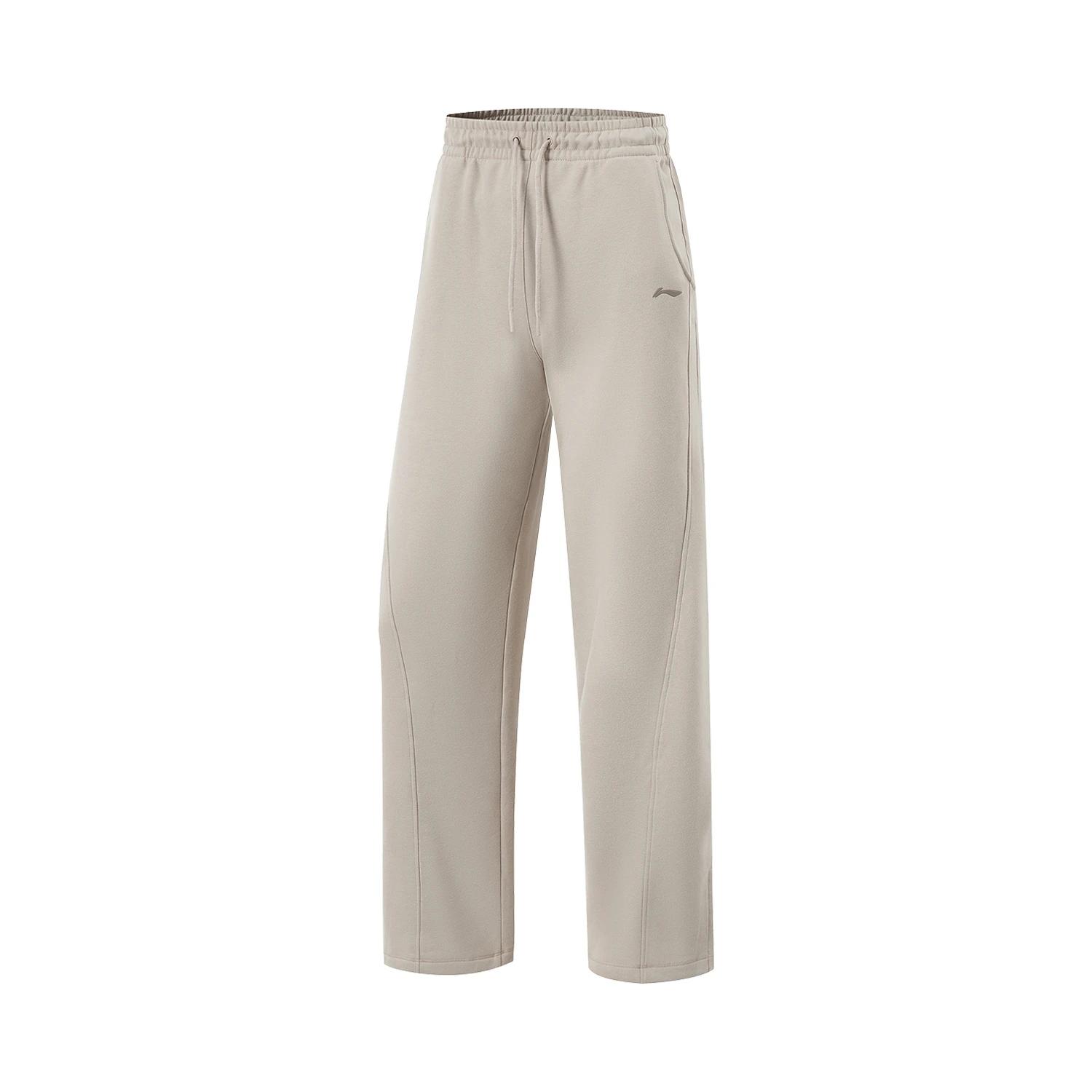 

Li Ning Серия Фитнес Однотонные Со средней посадкой На кулиске Удобные Дышащие Флис Теплые Прямые Свободные Спортивные Длинные брюки Женские низы AKLU548-1 M