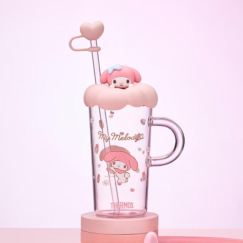 Thermos My Melody High Borosilicate Glass Straw Cup