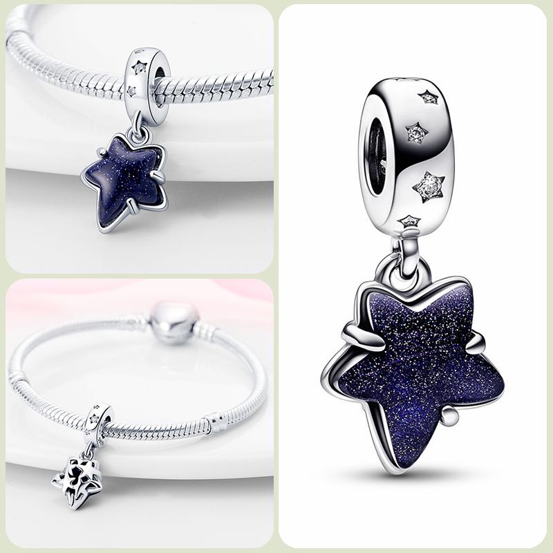 Modne koraliki zawieszki S925 ze srebra próby 925 w stylu klasycznym i romantycznym z motywem żółwia lotosu, odpowiednie do oryginalnej bransoletki DIY na prezent