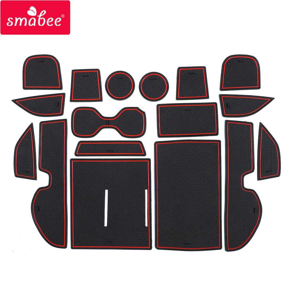 Smabee Anti-Slip Gate Slot Cup Mat for Honda CR-V CRV 2024 + Non-Slip Door Groove Pad Interior Accessories Car Rubber Coaster