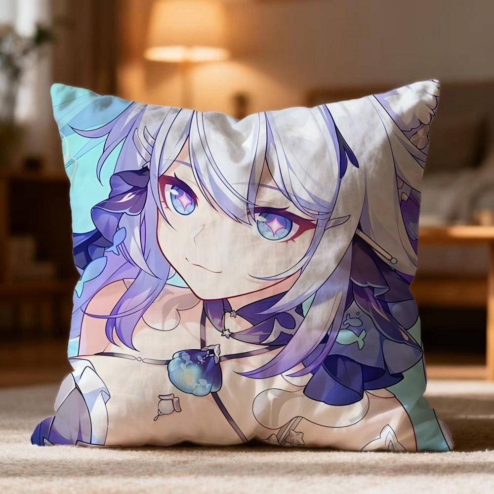 Hot HHonkai Star Raew Cushion Cover Soft Washable Pillow Case Multi-Scene for Couch Bed Travel Office Use