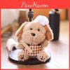 Cartoon Cute Puppy With Chef Hat Spoon Plaid Apron Plush Toy Keychain Pendant
