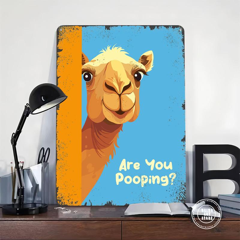 Funny Camel Are You Pooping Poster Customized Wall Art Vintage Metal Signs Retro Tin Plaque for Man Cave Wand Deko Desk Decor