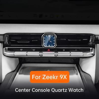For Zeekr 9X Car Center Console Clock Square Modified Electronic Quartz Watch Interior Decoration Accessories
