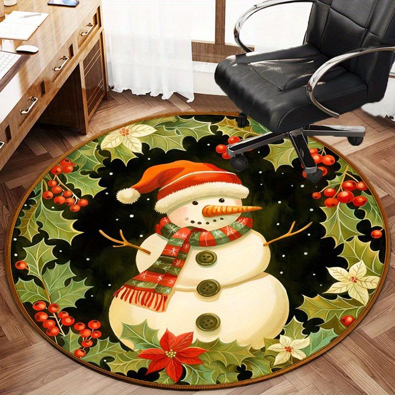 1 Piece Christmas Round Rug Suitable For Living Room Bedroom And Kitchen Home Decoration Room Decoration Gift For Friends And Family